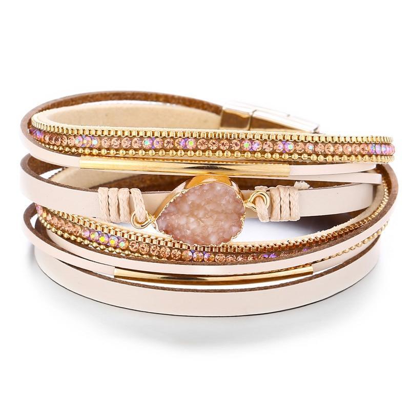 Legendary Amazing New Modern Fashion Pearl Elegant Multi-Layer Leather Handmade Bracelet Bangle Luxury For Woman - SJB-DIAMOND ELITES