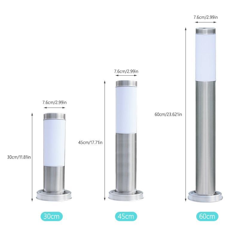 Solar Luxury LED Stainless Steel Lamp For Yard Garden Pathway Doorway Lawn Courtyard Outdoor Luxury Lamp - SJB-DIAMOND ELITES