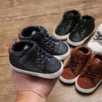 Newborn PU Leather Shoes Winter Fashion Baby Soft Sole Canvas Sneakers 0-12 Months Baby Boy And Girl Stevvex