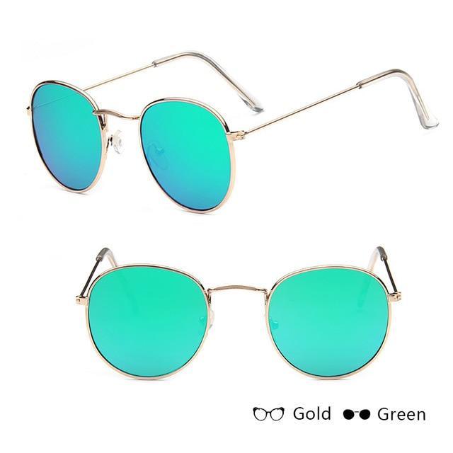 Luxury Leon Classic Small Round Unisex Sunglasses For Women and Men Mirror Sun Glasses Vintage Style With UV400 Protection - SJB-DIAMOND ELITES