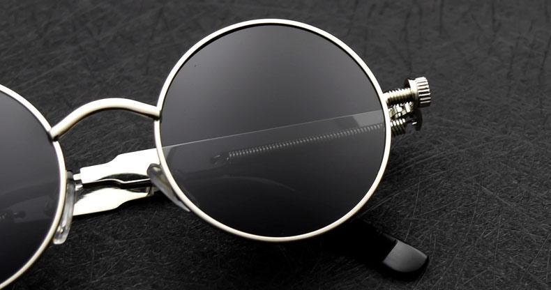 Luxury Popular Retro  Gothic Steampunk Polarized Men and  Women Brand Designer Vintage Round High Quality Metal Frame Sunglasses With UV400 Protection - SJB-DIAMOND ELITES