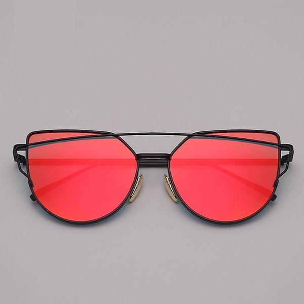 NEW  Stevvex Designer Cat eye Sunglasses For Women and Ladies in Vintage Metal Reflective Glasse Mirror Retro Oculos De Sol Gafas Style With UV 400 Protection - SJB-DIAMOND ELITES