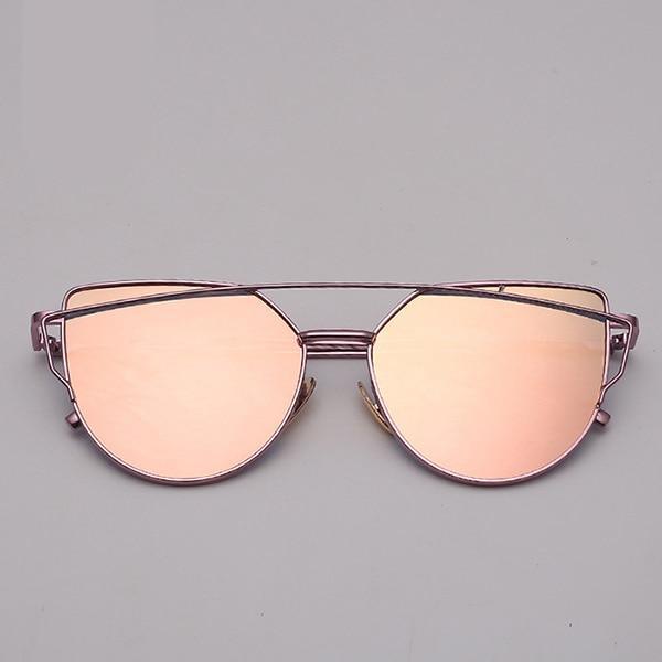 NEW  Stevvex Designer Cat eye Sunglasses For Women and Ladies in Vintage Metal Reflective Glasse Mirror Retro Oculos De Sol Gafas Style With UV 400 Protection - SJB-DIAMOND ELITES