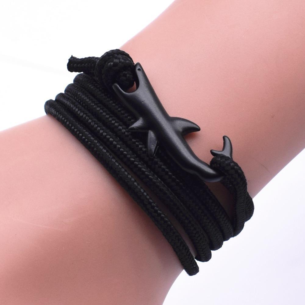 Nylon Rope Chain Luxury  Bracelets For Women And Men Ocean Shark Charm Bracelet Popular Jewelry Anchor Bracelet Style - SJB-DIAMOND ELITES