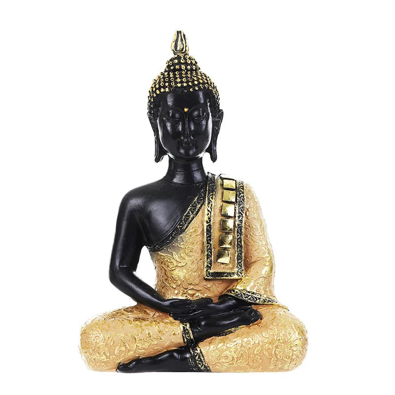 Thai Buddha Figurine Sculpture Sitting Buddha Statue Home Office Decor Indoor Statue Ornament 15cm Feng Shui Ornaments Crafts Lootquake LLC