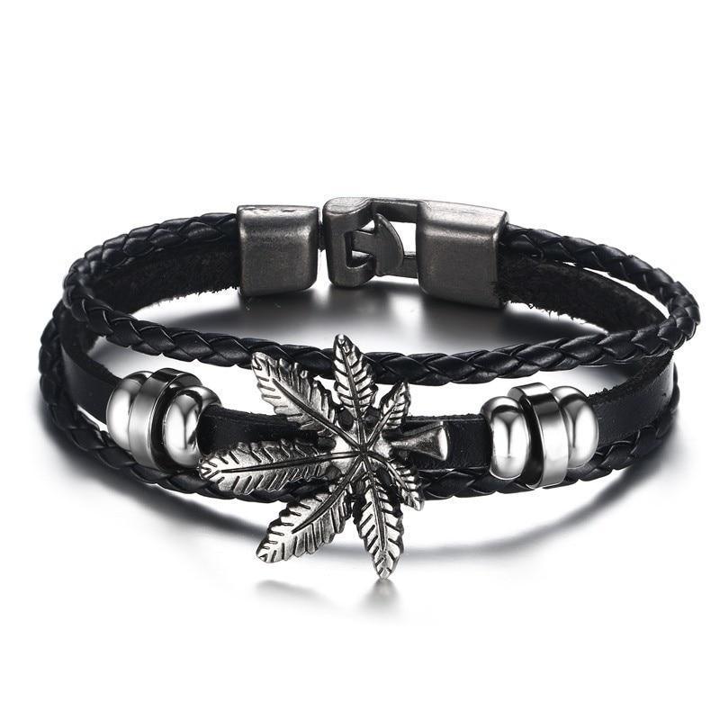 Lucky Vintage Men's Leather Bracelet Playing Cards  Charm Multilayer Braided Men and Women Gift - SJB-DIAMOND ELITES