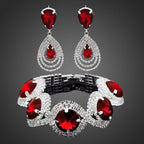 Luxury Woman Elegant Wedding Bridal Jewelry Sets For Women Rhinestone Austrian Crystal Jewelry Set Bracelet Earrings Set - SJB-DIAMOND ELITES