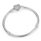 Luxury Modern High Quality Authentic Silver Color Snake Chain Fine Bracelet Fit European Charm Bracelet for Women With Heart and Star - SJB-DIAMOND ELITES