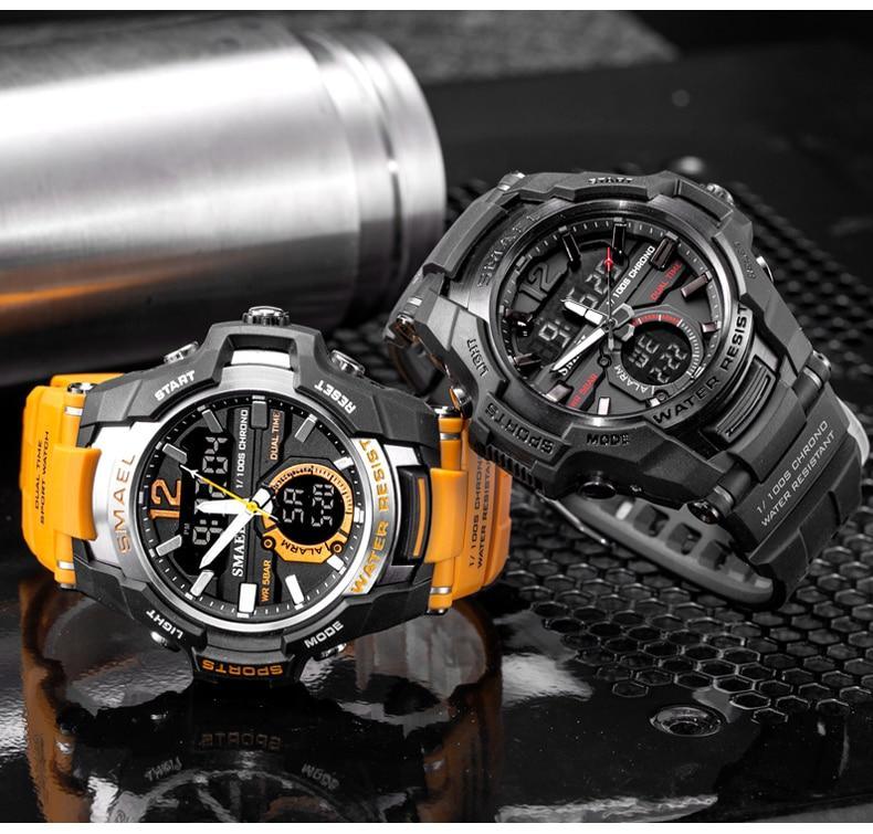 New Modern Luxury Sport Watch For Men Fashion Casual Alarm Clock 50M Waterproof In Military Chrono Dual Display Style Wristwatches Relogio Masculino - SJB-DIAMOND ELITES