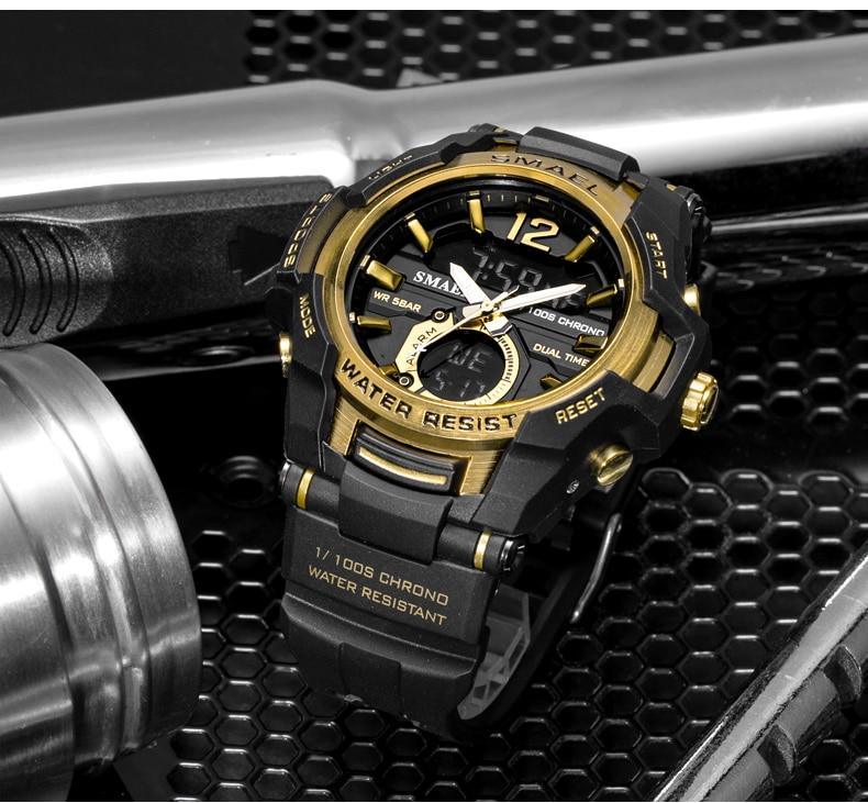 New Modern Luxury Sport Watch For Men Fashion Casual Alarm Clock 50M Waterproof In Military Chrono Dual Display Style Wristwatches Relogio Masculino - SJB-DIAMOND ELITES