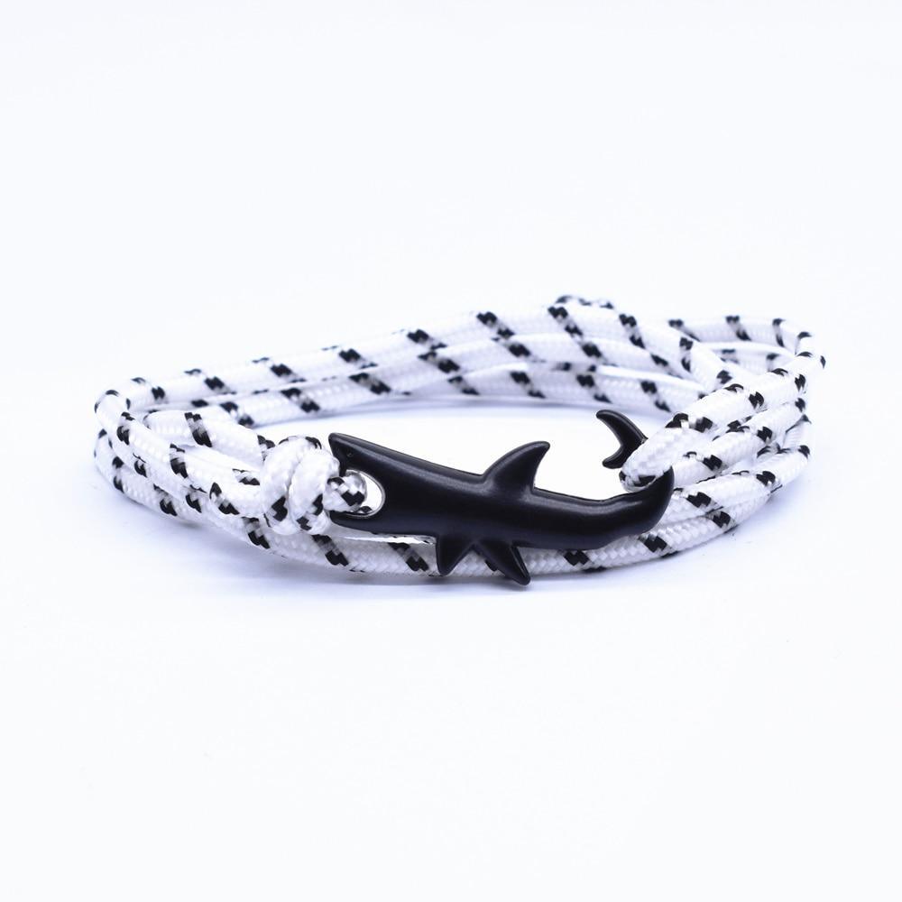 Nylon Rope Chain Luxury  Bracelets For Women And Men Ocean Shark Charm Bracelet Popular Jewelry Anchor Bracelet Style - SJB-DIAMOND ELITES