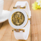 STEVVEX simple leather Casual Quartz Watch Women Crystal Silicone Watches Wrist Watch  For Women and Girls Coffee