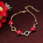 Elegant Luxury Diamond Romantic Heart Bracelets for Women Gold Color Crystal Charm Bracelets Bangles Fashion Jewelry Bracelet Style - SJB-DIAMOND ELITES