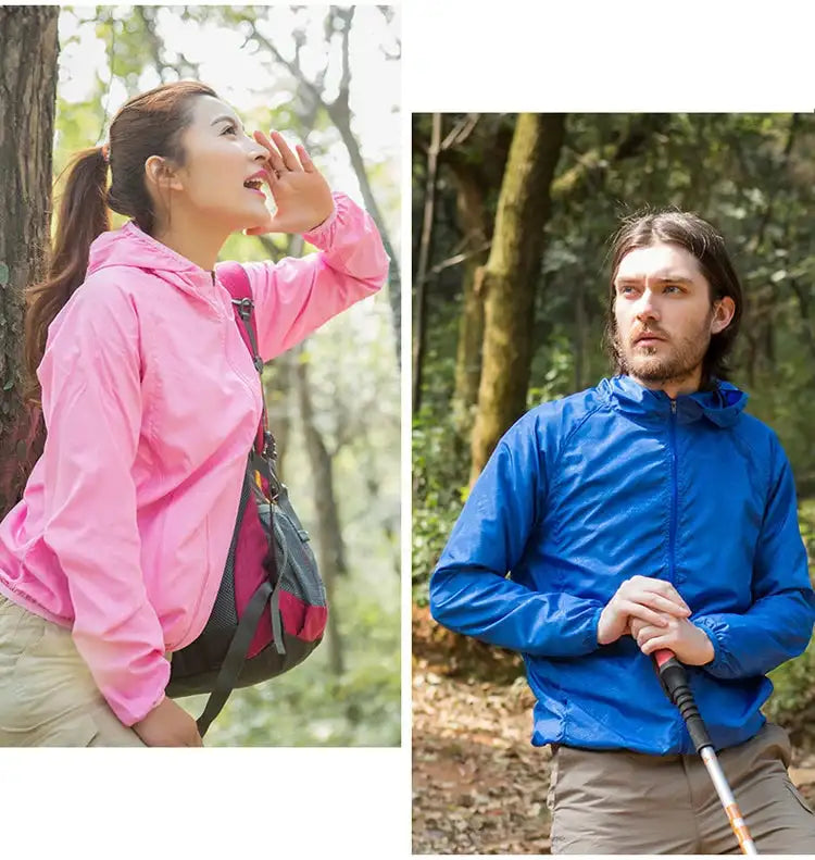 TRVLWEGO Outdoor Running Camping Hiking Bike Sport Jacket UV Proof Ultralight Waterproof Windbreaker Light Rain Proof Coat