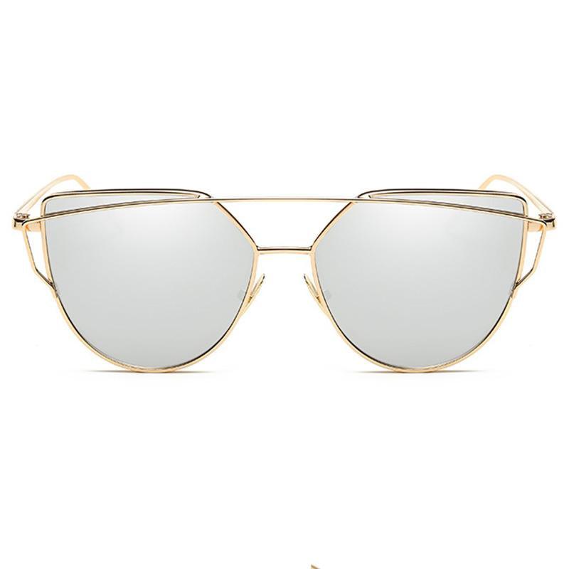 Luxury Vintage Modern Cat Eye Metal High Quality Frame  With Miror Sunglasses For  Women and Lady sunglasses With UV400 Protection - SJB-DIAMOND ELITES