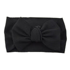 Fashion Trend Big Modern Baby Bow Accessories For Toddler Girls In Solid Bow Hairband Stretch Turban Knot Head Wrap Color  for Kids