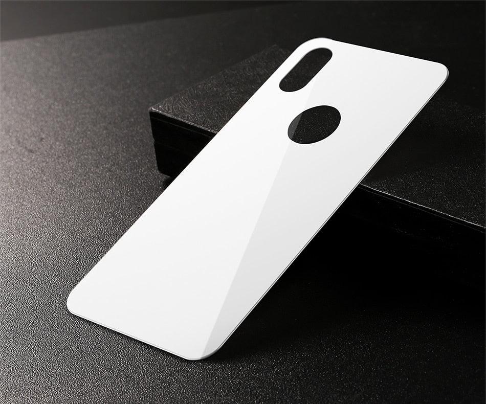 Back 9H Tempered Glass For iPhone 14 Plus 13 12 mini 11 Pro X XR XS Max Rear Screen Protector Protective Film Gold Black White Anti Scratch Edge to Edge Coverage Back Glass for iPhone Stevvex