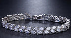 Luxury Diamond Shiny Fashion Charm AAA Cubic White Zircon Four Colors Leaf Jewelry Bracelets For Woman Elegance Wedding Party Gift - SJB-DIAMOND ELITES