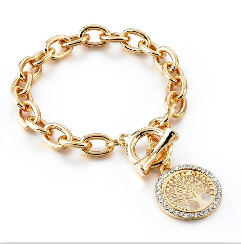 Modern New Fashion Elegant Chain Medalon Bracelet Amazing Luxury Classic Bracelet Women's Gold Bracelets Vintage Tree Of Life - SJB-DIAMOND ELITES