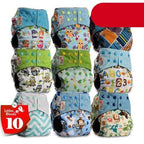 Modern 9/6PCS Set Bamboo Charcoal Washable Real Cloth Pocket NappiesFor Baby Boys and Girls Diaper Set In Modern Design