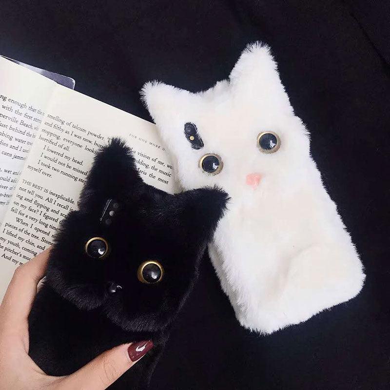 3D Cartoon Doll Protective Case Cute Girls Women Furry Plush Case For Iphone 13 12 11 Pro Xs Max X Xr Se Cases 3d Cartoon Cat Furry Fluffy Warm Case For Iphone 6 6s 7 8 Plus 12prophone Case Stevvex