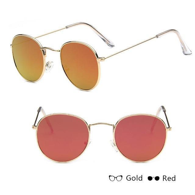 Luxury Leon Classic Small Round Unisex Sunglasses For Women and Men Mirror Sun Glasses Vintage Style With UV400 Protection - SJB-DIAMOND ELITES