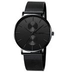 Black 3Bar Watch Men Women'S Watches Ladies Watch With Crystals  Fashion Stainless Steel Band Comfortable Wristwatch - SJB-DIAMOND ELITES