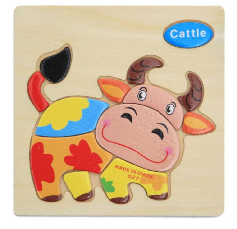 3D Wooden Children Interesting Puzzle Toys With Animals and Cars Exellent Puzzles Intelligence Kids Early Educational Toys For Children - SJB-DIAMOND ELITES