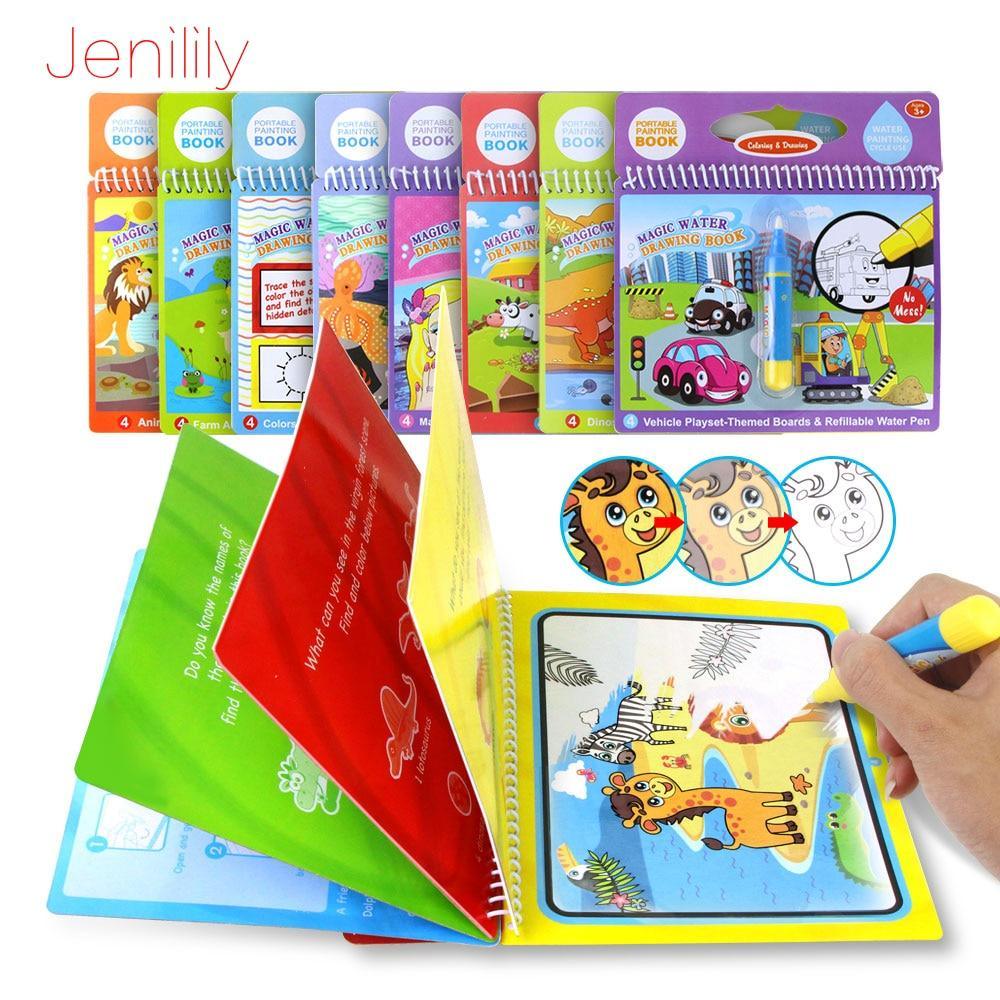 Reusable Magic Water Drawing Book With Pen Coloring Painting Book Drawing Board Juguetes Education Learning Toys for Children - SJB-DIAMOND ELITES