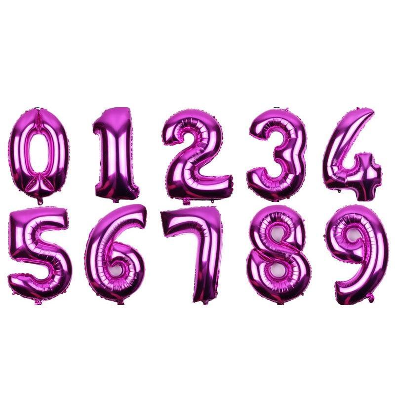 Big 32 Inch Number Foil Balloons Gold Silver Blue Digital Globos For Wedding Birthday Party Decoration In NEW Luxury Style - SJB-DIAMOND ELITES
