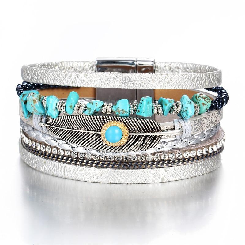 Legendary Amazing New Modern Fashion Pearl Elegant Multi-Layer Leather Handmade Bracelet Bangle Luxury For Woman - SJB-DIAMOND ELITES