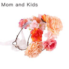 Luxury Handamde Mommy and Baby  Flower Headband Large Flower Crown Mother Kids Flowers  Headwear For Celebration