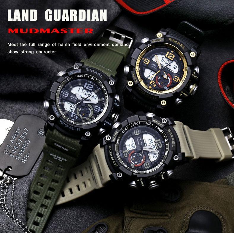 NEW Sport Analog-Digital Watch For Men and Woman  Waterresistant 50M Professional Waterproof Quartz Large Dial Military Wristwatches  With Night Mode - SJB-DIAMOND ELITES