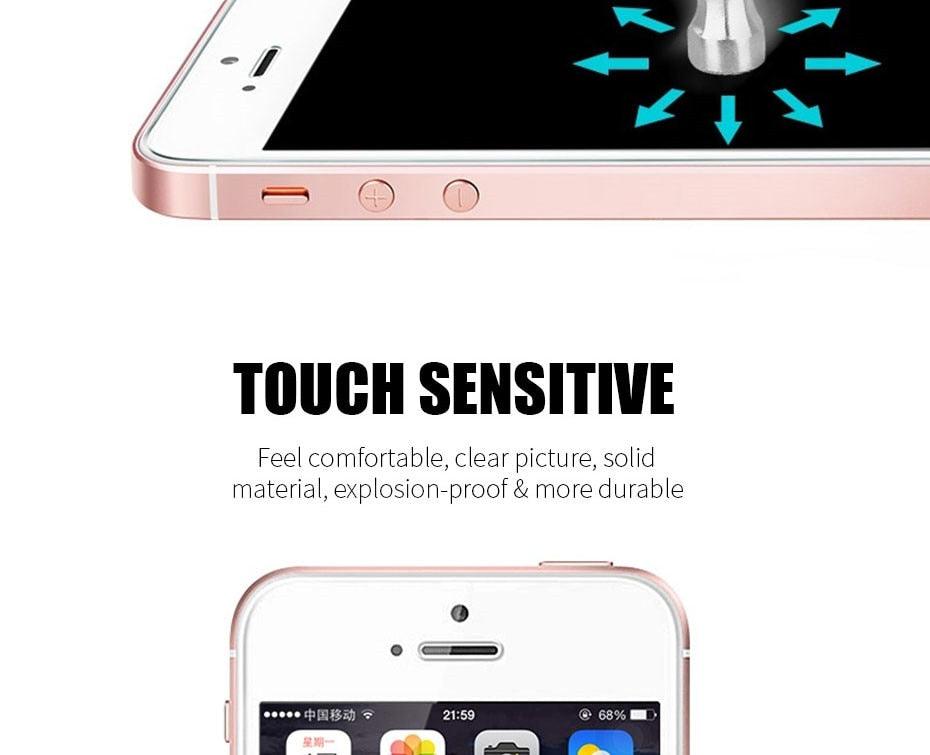 3D full Cover Tempered Glass protection For iphone 5 5S SE 2016 Screen Protector For iPhone 5S SE 5C Glass Protective Film Shatterproof Scratchproof Premium Tempered Glass Screen Protector for iPhone Stevvex