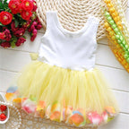 Kids Baby Girls Beautiful Flower Dress Princess Summer Sleeveless Mini Tutu Dress For Modern Baby Girls