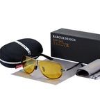 Luxury Night Vision Glasses Driver Sun glasses Polarized sunglasses Black Night Vision Glasses Accessories (Black Night) For Women and Men With UV400 Protection - SJB-DIAMOND ELITES
