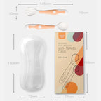 2Pcs Bendable Baby Spoon Fork Set Toddler Infant Learning Tableware Flatware Utensils Kids Cutlery With Storage Box