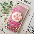 3D  Cat Case For Iphone 5s Se 7 7 Plus Case Liquid Quicksand Glitter Silicone Case For Iphone 8 8 Plus X 6 6s Cover  Rubber Silicone Phone Case Stevvex