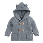 Winter Hooded Knitted Long Sleeve  Sweaters For Newborn Babies