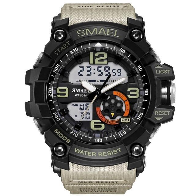 NEW Sport Analog-Digital Watch For Men and Woman  Waterresistant 50M Professional Waterproof Quartz Large Dial Military Wristwatches  With Night Mode - SJB-DIAMOND ELITES