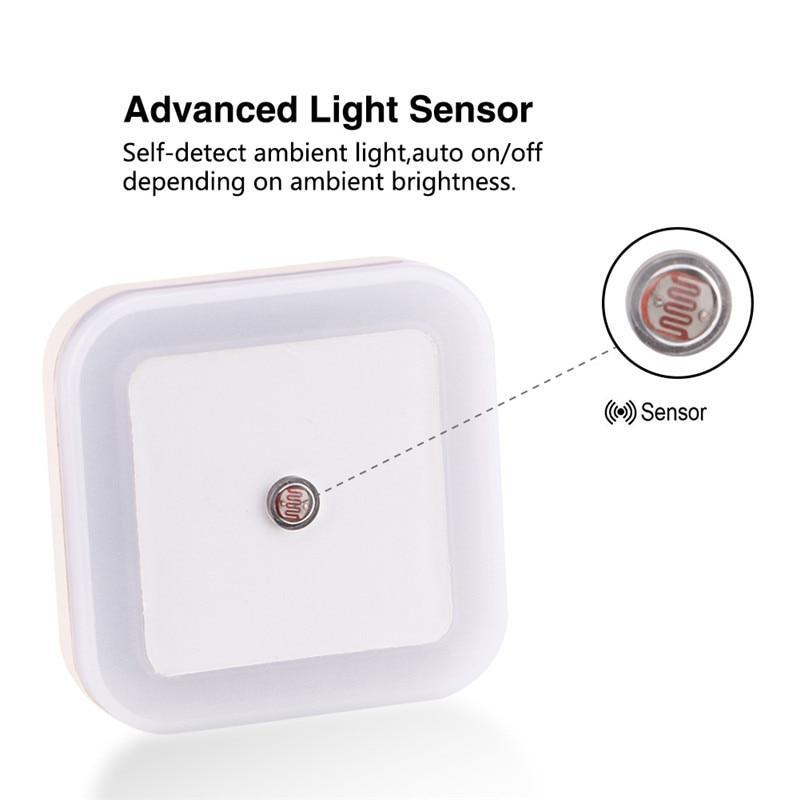 STEVVEX Wireless Sensor LED Night Light with  EU and  US Plug Mini Square Night Lights For Baby Room Bedroom Corridor Lamp multi purpose - SJB-DIAMOND ELITES