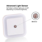 STEVVEX Wireless Sensor LED Night Light with  EU and  US Plug Mini Square Night Lights For Baby Room Bedroom Corridor Lamp multi purpose - SJB-DIAMOND ELITES