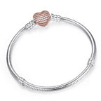 Luxury Modern High Quality Authentic Silver Color Snake Chain Fine Bracelet Fit European Charm Bracelet for Women With Heart and Star - SJB-DIAMOND ELITES