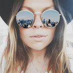 Leon Elegant Unisex Woman and Man Classic Round  Sunglasses Designer Glasses Lady Round Luxury Retro Sunglasses With Vintage Mirror Oculos De Sol Gafas - SJB-DIAMOND ELITES