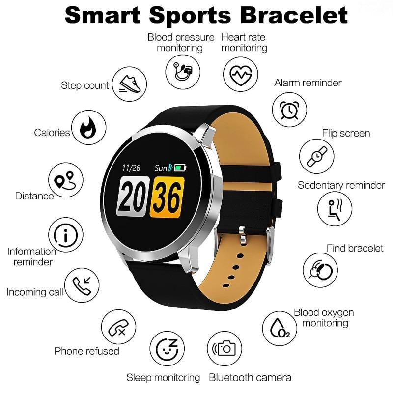 New Q8 LED Bluetooth Smart Watch With Stainless Steel Waterproof Breacelet Wearable Device Smartwatch Style for Men and Women With Fitness Tracker - SJB-DIAMOND ELITES