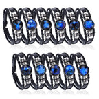 New Gemini C Leo Virgo Libra Scorpio 12 Constellation Amazing Black Elegant Punk Leather Bracelet Zodiac Bracelet For Men And Women