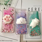 3D  Cat Case For Iphone 5s Se 7 7 Plus Case Liquid Quicksand Glitter Silicone Case For Iphone 8 8 Plus X 6 6s Cover  Rubber Silicone Phone Case Stevvex
