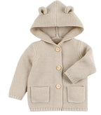 Winter Hooded Knitted Long Sleeve  Sweaters For Newborn Babies