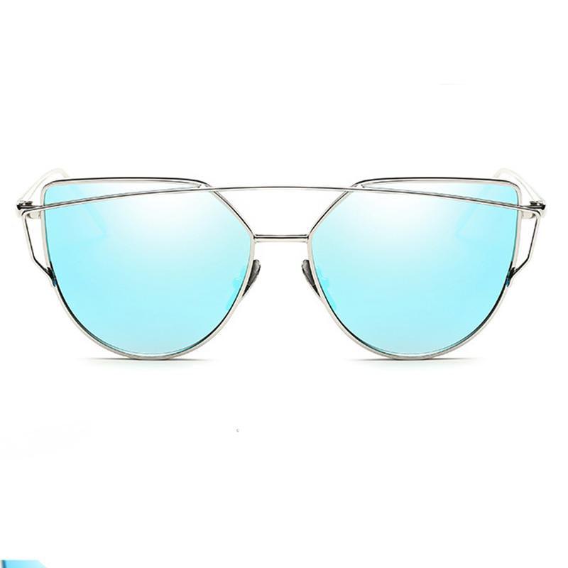 Luxury Vintage Modern Cat Eye Metal High Quality Frame  With Miror Sunglasses For  Women and Lady sunglasses With UV400 Protection - SJB-DIAMOND ELITES