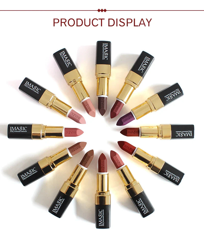 IMAGIC Lipstick Moisturizer Lips Smooth Lip Stick Long Lasting Charming Lip Lipstick Cosmetic Beauty Makeup 12 Colors Lootquake LLC